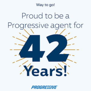 Proud to be a Progressive agent for 42 years!
